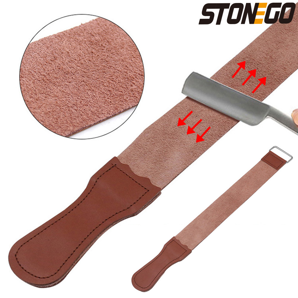 Straight Razor Safety - STONEGO Leather Strop Strap Barber Straight