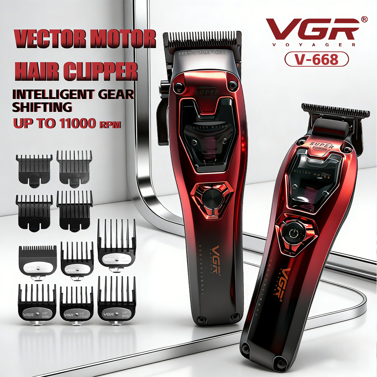 Beard Trimmer Cordless - VGR Rambut Pemangkas Profesional Rambut Pemangkas