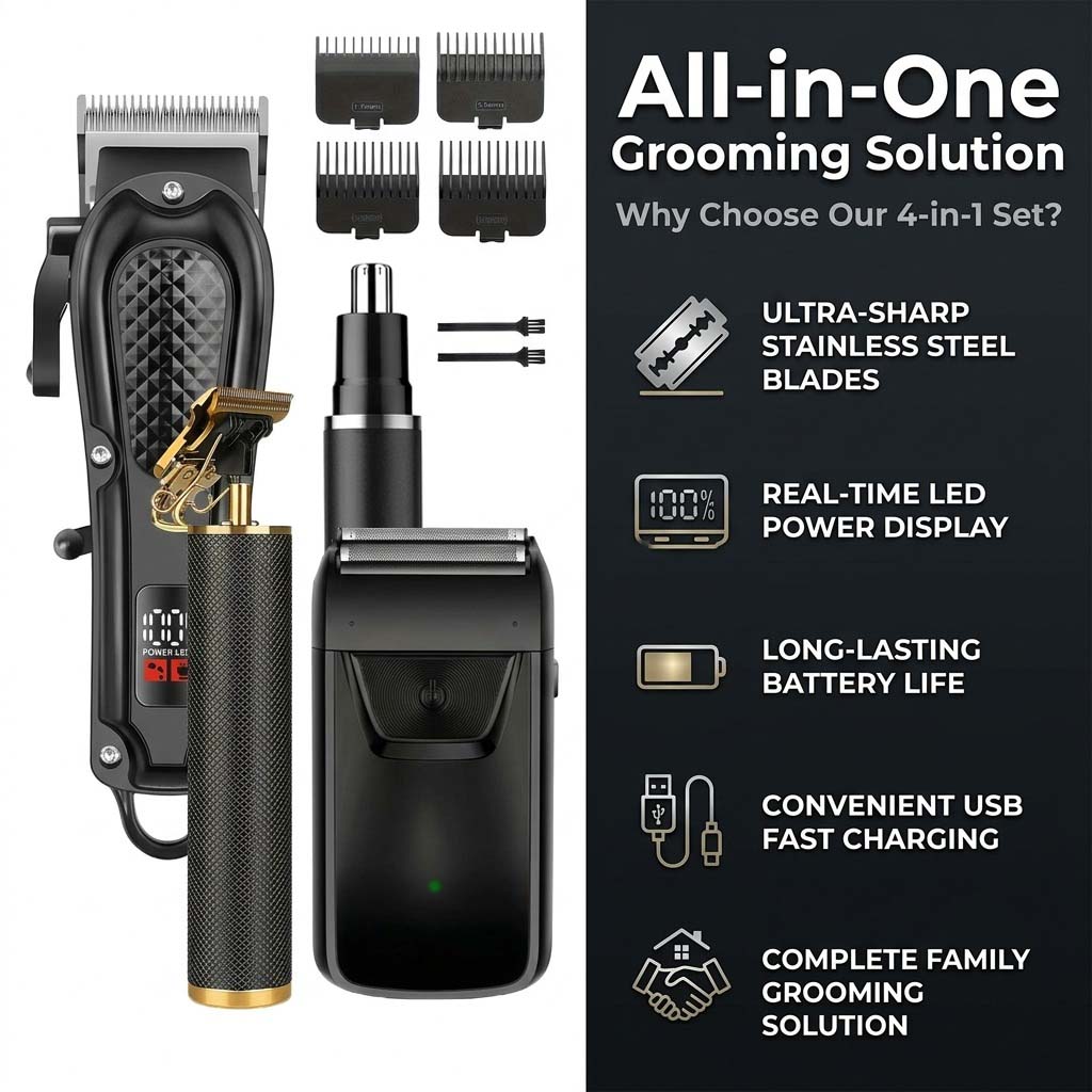 Set Alat Cukur Rambut Pria 4 i - Beard Trimmer Cordless ulasan dan harga